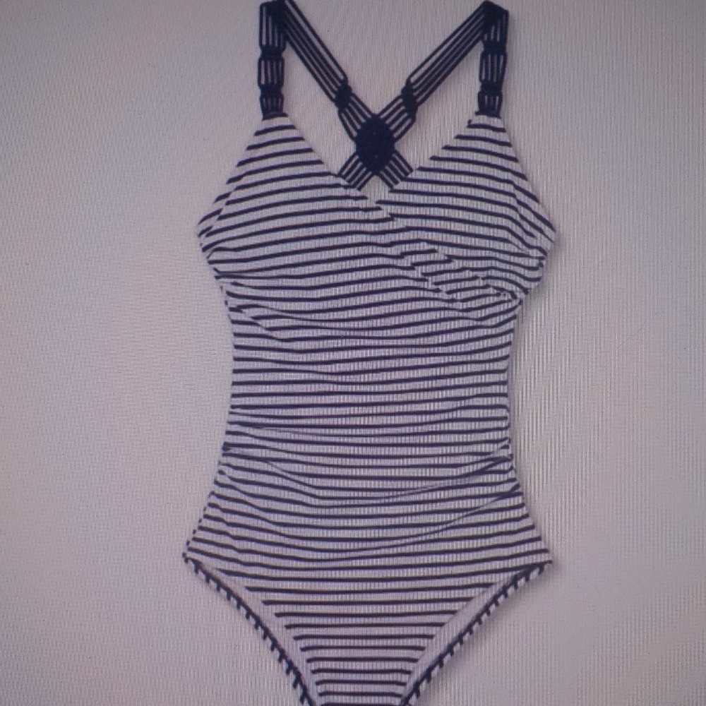 Navy/White One Pc Swimsuit